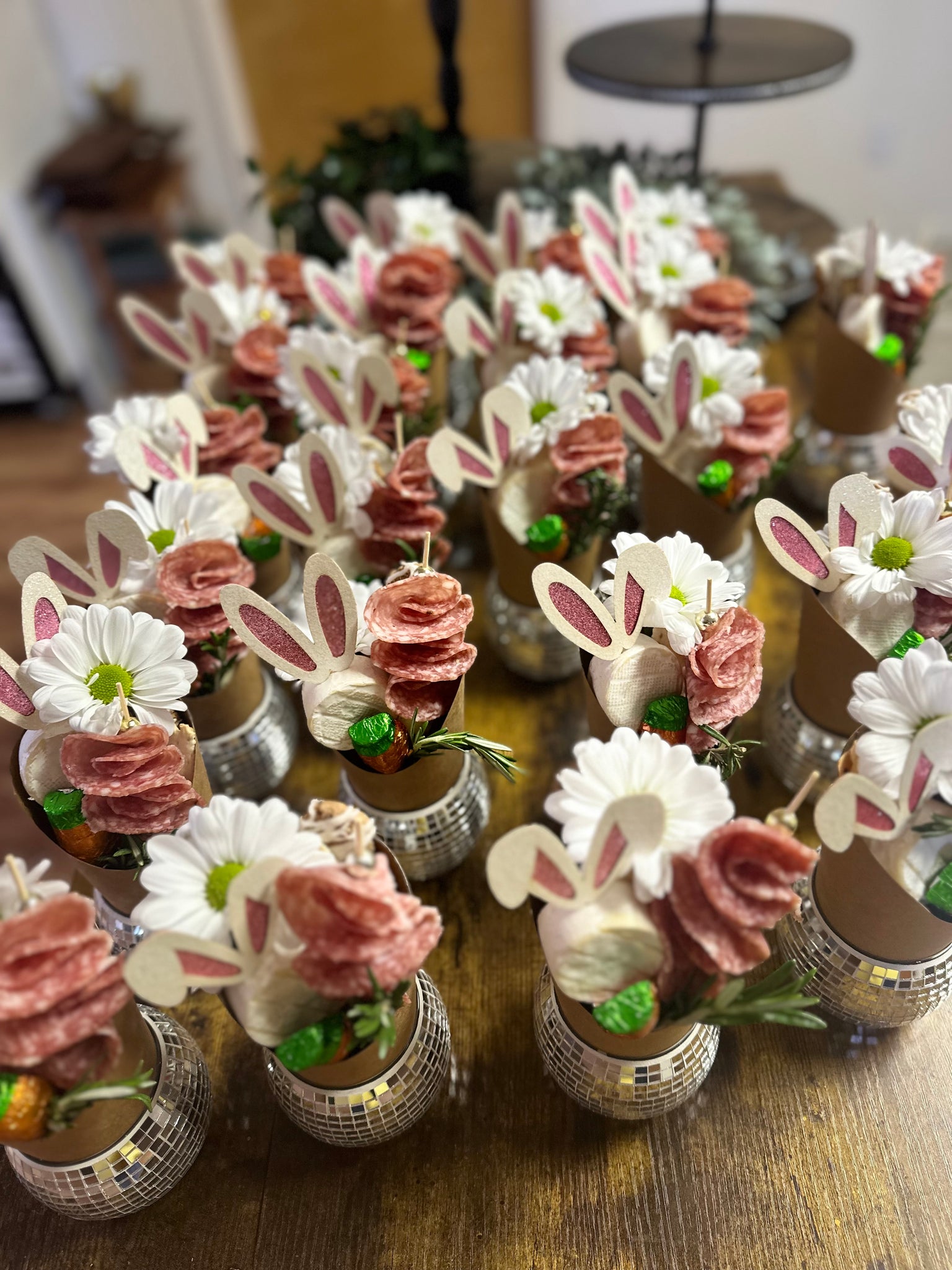 Disco ball glass vase cups